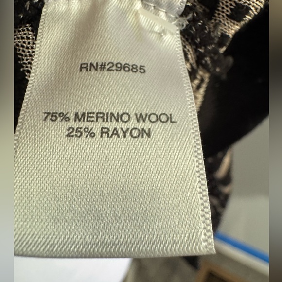 Pendleton Vintage Style Merino Wool Blend Cardigan Black Cream Geometric Medium - Picture 5 of 5